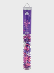 Set constructie Plus-Plus, tub 100 piese, Glitter Mix, culori cu sclipici - Plus Plus