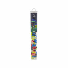 Set constructie Plus-Plus, tub 100 piese, Glow mix, culori fluorescente - Plus Plus
