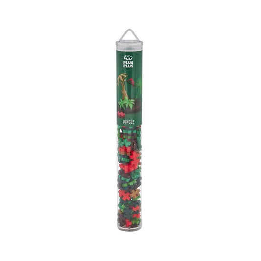 Set constructie Plus - Plus, tub 100 piese, Jungle Mix - Plus Plus - Publisol.ro