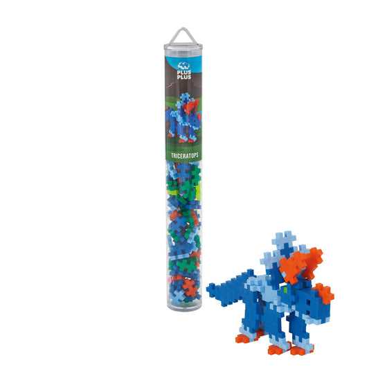 Set constructie Plus - Plus, tub 100 piese, Triceratops - Plus Plus - Publisol.ro