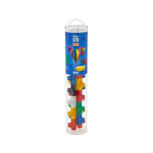 Set constructie Plus - Plus, tub 15 piese mari, culori standard - Plus Plus - Publisol.ro