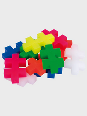 Set constructie Plus-Plus, tub 15 piese mari, Neon, culori fluorescente - Plus Plus