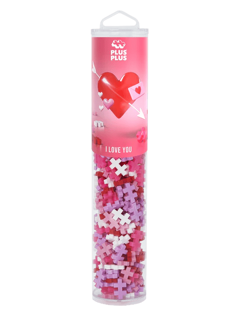 Set constructie Plus - Plus, tub 240 piese, I Love You Mix, culorile iubirii - Plus Plus - Publisol.ro