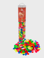 Set constructie Plus-Plus, tub 240 piese, Neon Mix, culori fluorescente - Plus Plus