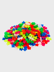 Set constructie Plus-Plus, tub 240 piese, Neon Mix, culori fluorescente - Plus Plus