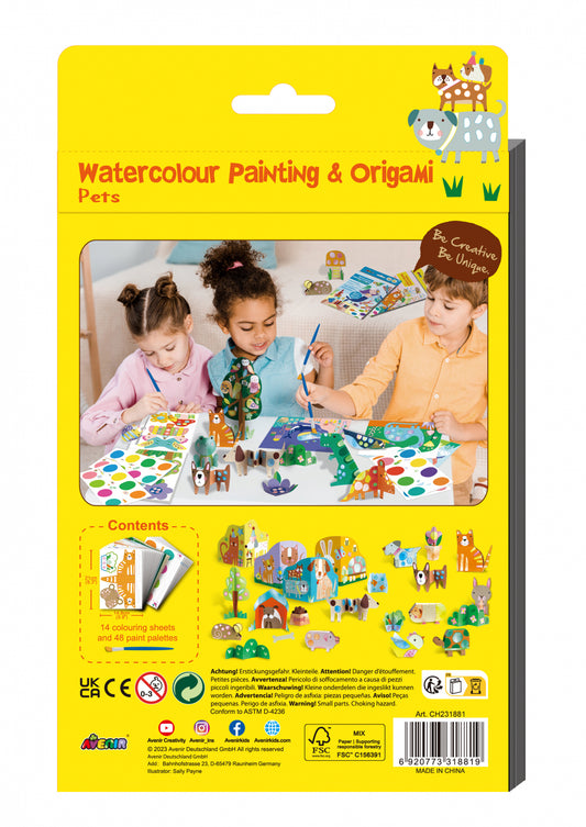 Set creativ 2 in 1 - Pictura si Origami - Animale prietenoase - Avenir