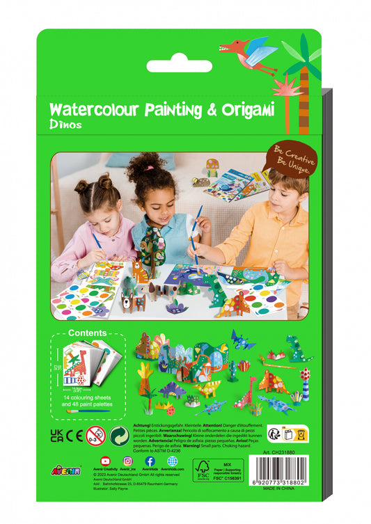 Set creativ 2 in 1 - Pictura si Origami - Dinozauri - Avenir