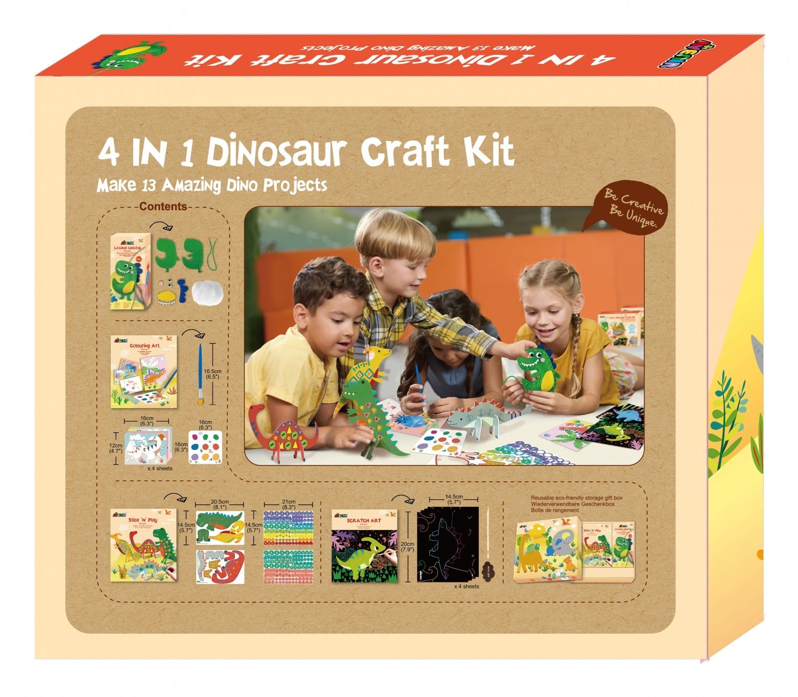 Set creativ 4 in 1 - Dinozauri - Avenir - Publisol.ro