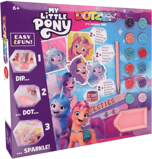 Set creativ 6 in 1, My Little Pony, pictura cu diamante - Diamond Dotz® - Publisol.ro