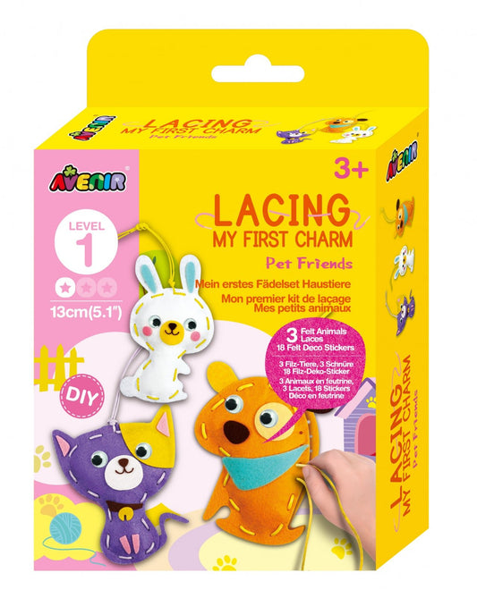 Set creativ de cusut cu tehnica siretului - Primul meu Pandantiv Animale de companie, nivel 1 - Avenir - Publisol.ro
