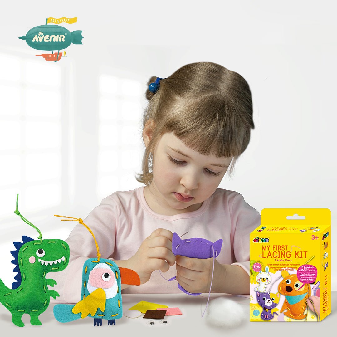 Set creativ de cusut cu tehnica siretului - Primul meu Pandantiv Animale, nivel 1 - Avenir - Publisol.ro