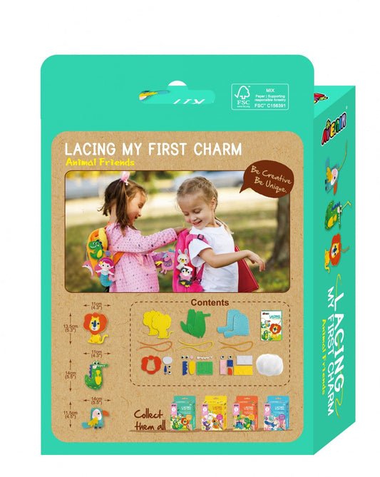 Set creativ de cusut cu tehnica siretului - Primul meu Pandantiv Animale, nivel 1 - Avenir - Publisol.ro