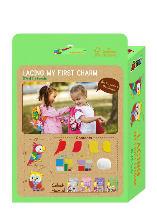 Set creativ de cusut cu tehnica siretului - Primul meu Pandantiv Pasari, nivel 2 - Avenir - Publisol.ro