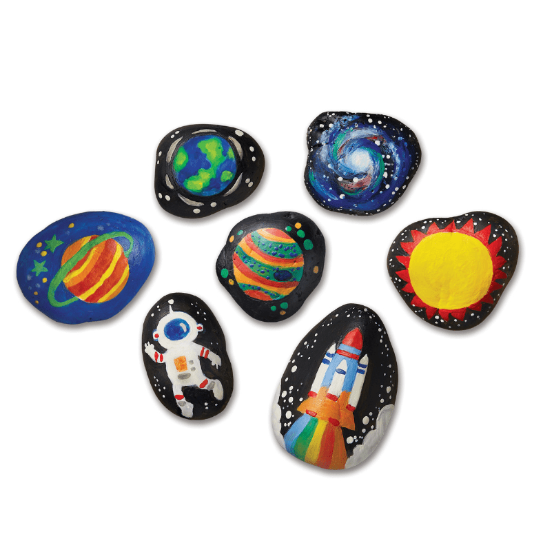 Set creativ - Picteaza pietre - Spatiu (stralucesc in intuneric) - 4M - Publisol.ro