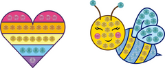Set creativ super-rapid, autocolante BIG DOTZ - Inima si albina - Diamond Dotz®