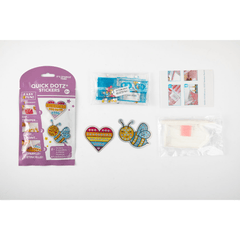 Set creativ super - rapid, autocolante BIG DOTZ - Inima si albina - Diamond Dotz® - Publisol.ro