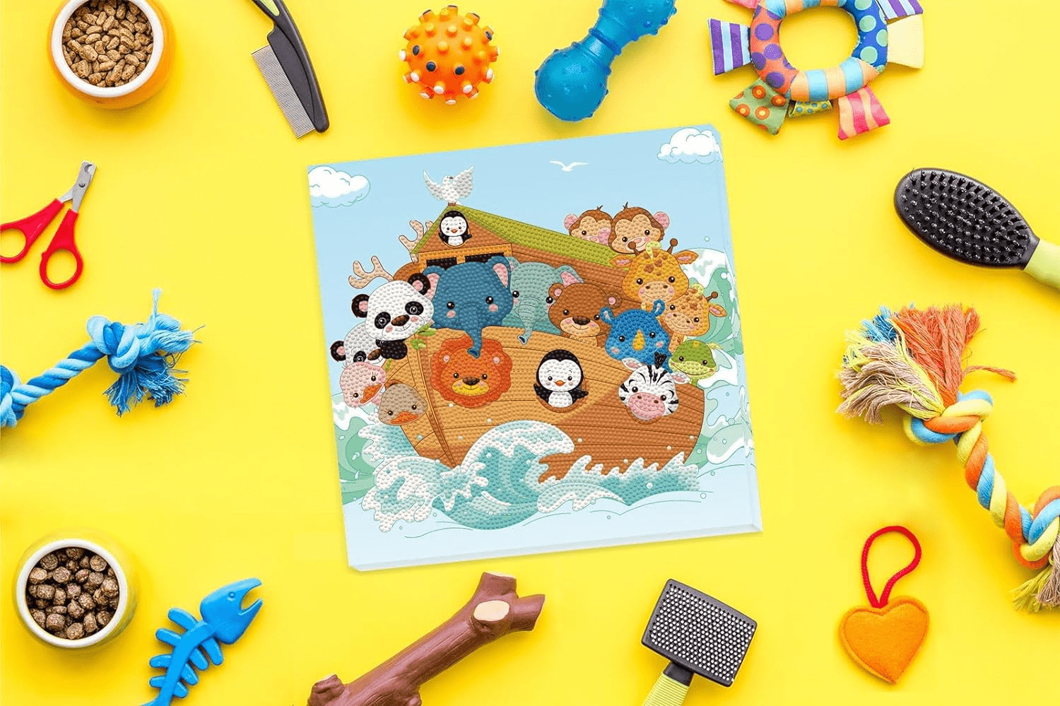 Set creativ tablou Arca lui Noe, pictura cu diamante - Diamond Dotz® - Publisol.ro