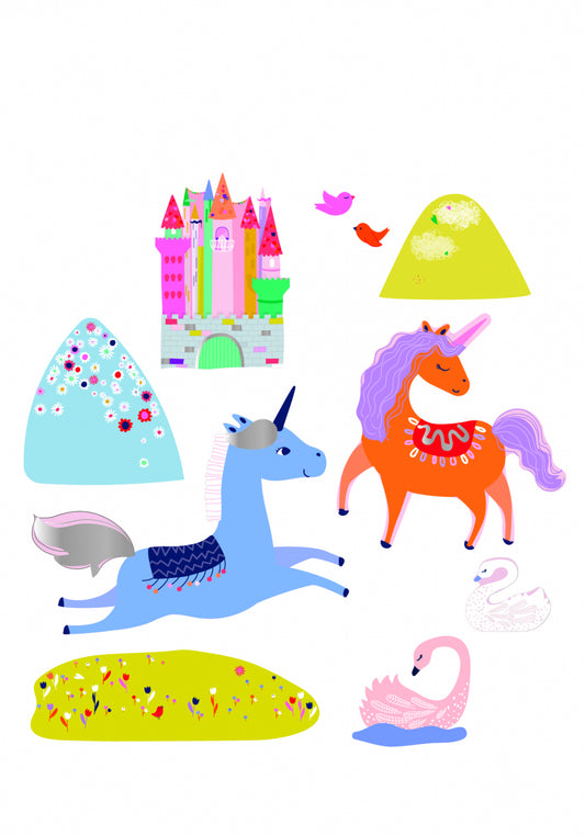 Set cu abtibilduri - Unicorni - Avenir