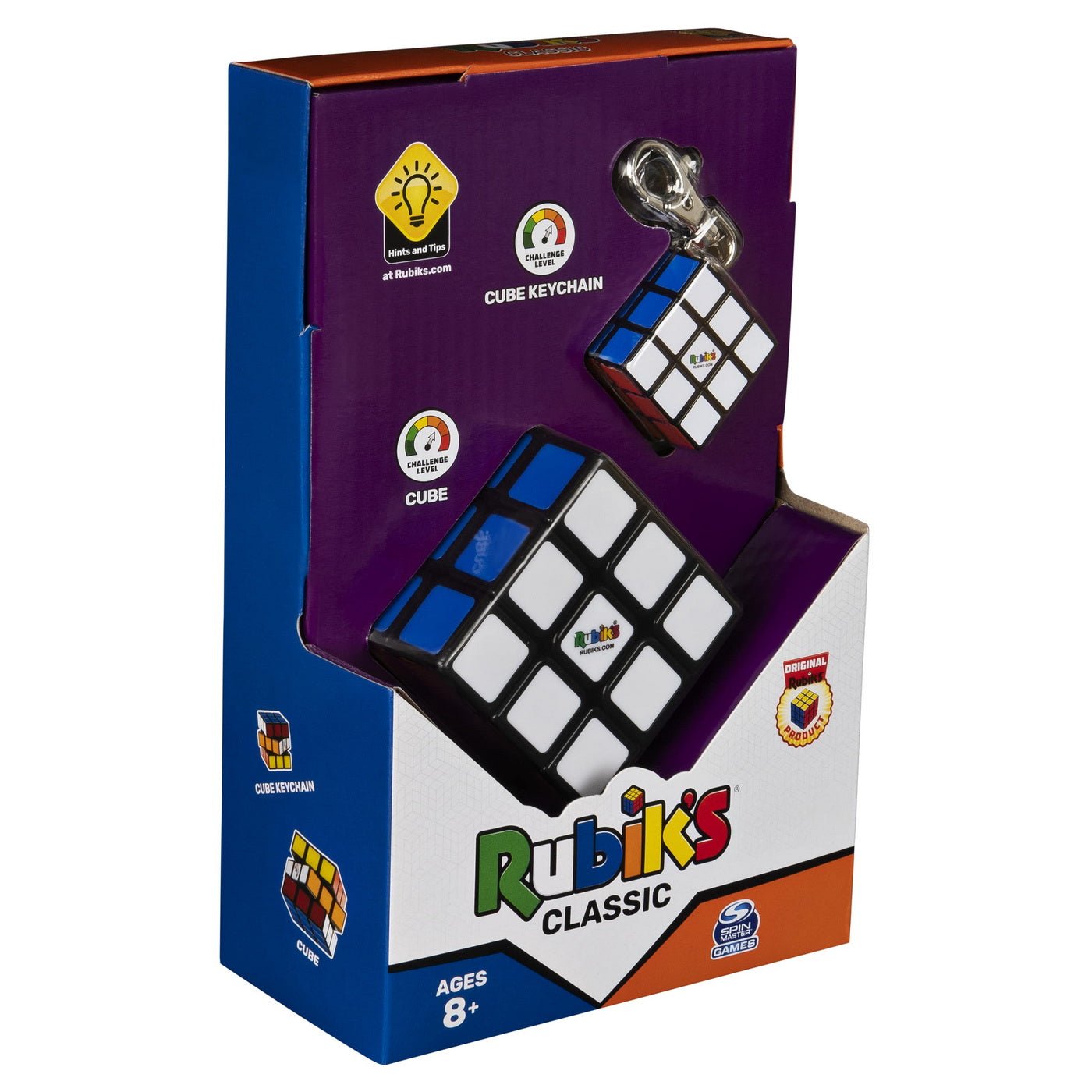 Set cub rubik 3x3 clasic si breloc originale, Spin Master - Publisol.ro