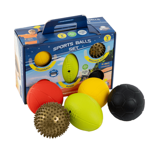 Set de 5 mingi sportive mini - Gerardo Toys - Publisol.ro