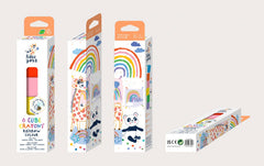 Set de 6 creioane cerate in forma de cub, Haku Yoka - culori curcubeu - Avenir - Publisol.ro