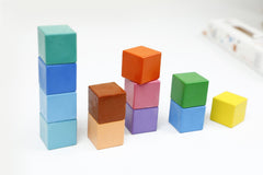 Set de 6 creioane cerate in forma de cub, Haku Yoka - culori ocean - Avenir - Publisol.ro