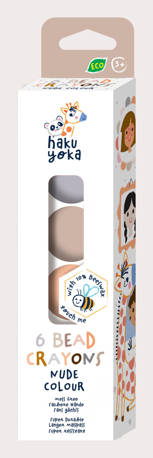 Set de 6 creioane cerate in forma de margele, Haku Yoka - culori Nude - Avenir