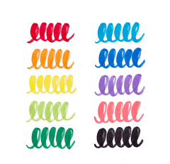 Carioci lavabile cu pensula, Big Bright Brush, set 10 culori - Ooly