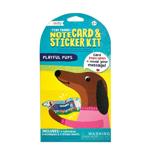 Set de carduri pentru notite si abtibilduri - Catelusi, Tiny Tadas! - Ooly