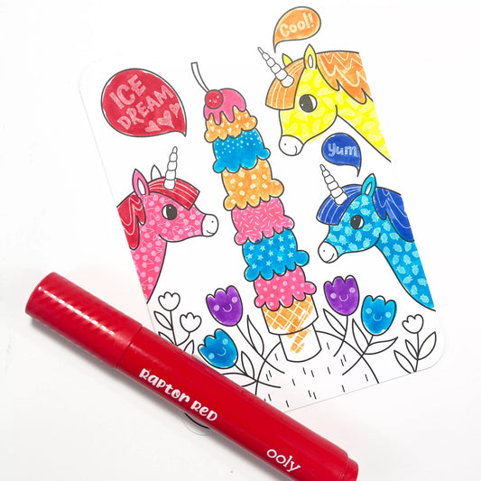 Set de colorat cu modele secrete Undercover Art - Unicorni - Ooly