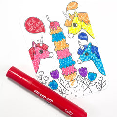 Set de colorat cu modele secrete Undercover Art - Unicorni - Ooly