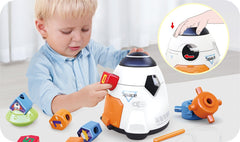 Set de constructie in forma de nava spatiala, Jucarii Bebe - Publisol.ro