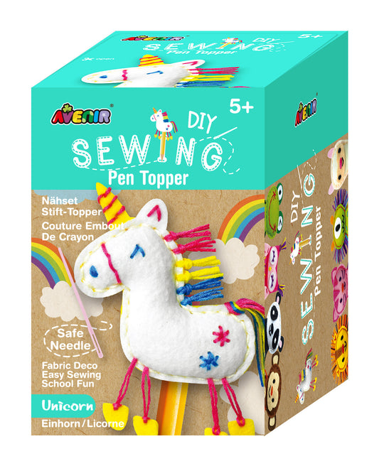 Set de cusut DIY - decoratiune topper pentru creion - Unicorn - Avenir