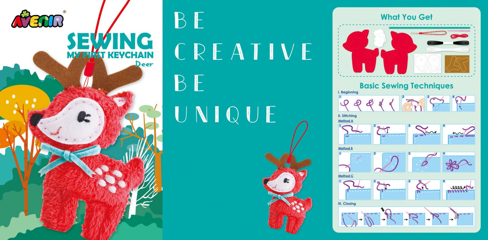 Set de cusut Primul meu Breloc - Caprioara - Avenir - Publisol.ro