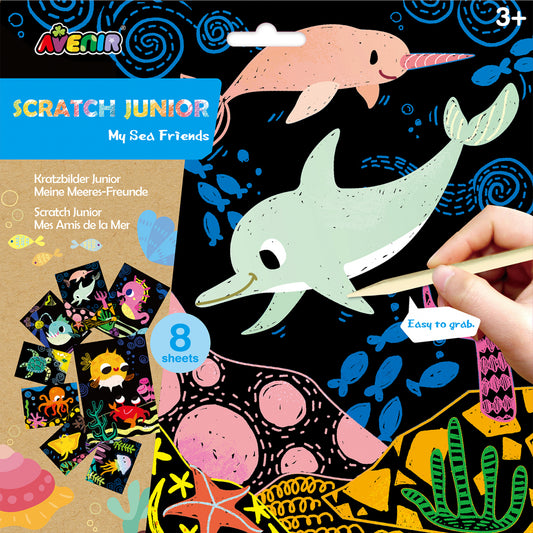 Set de razuit Scratch Junior - Prietenii mei marini - Avenir