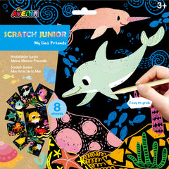 Set de razuit Scratch Junior - Prietenii mei marini - Avenir