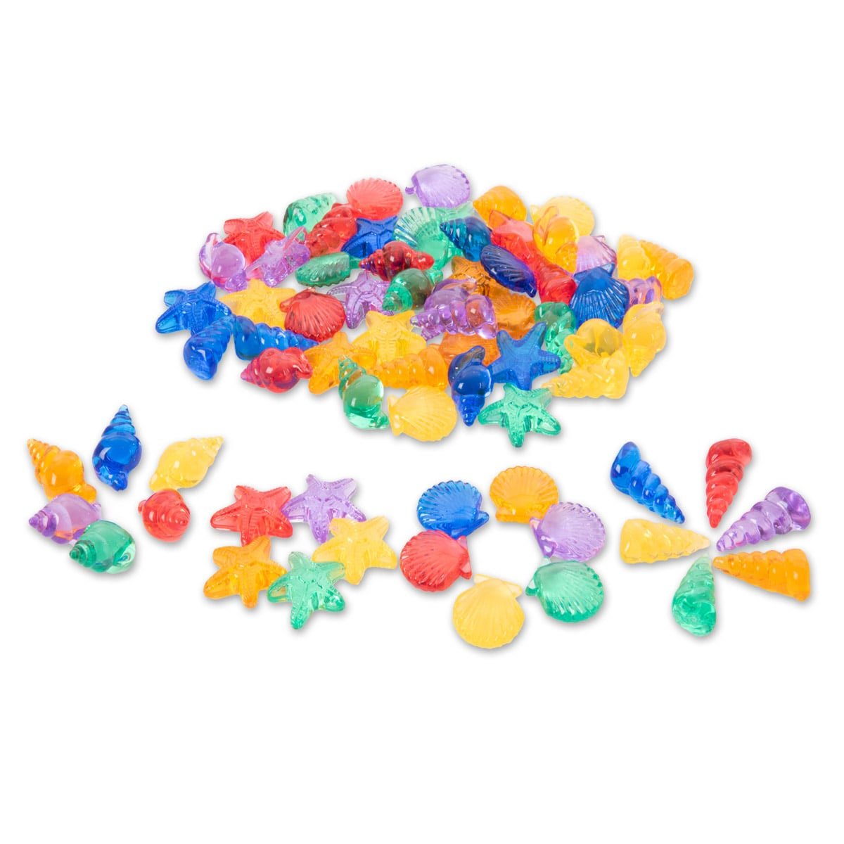 Set de sortare, Scoici translucide colorate, 72 piese, TickiT - Publisol.ro