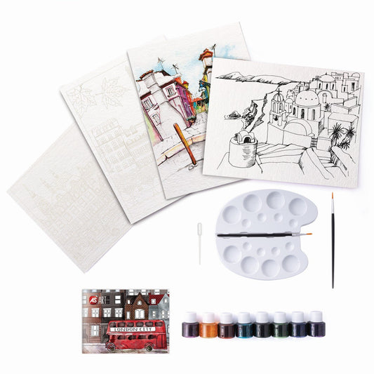 Set desen as art acuarela orase, AS - Publisol.ro