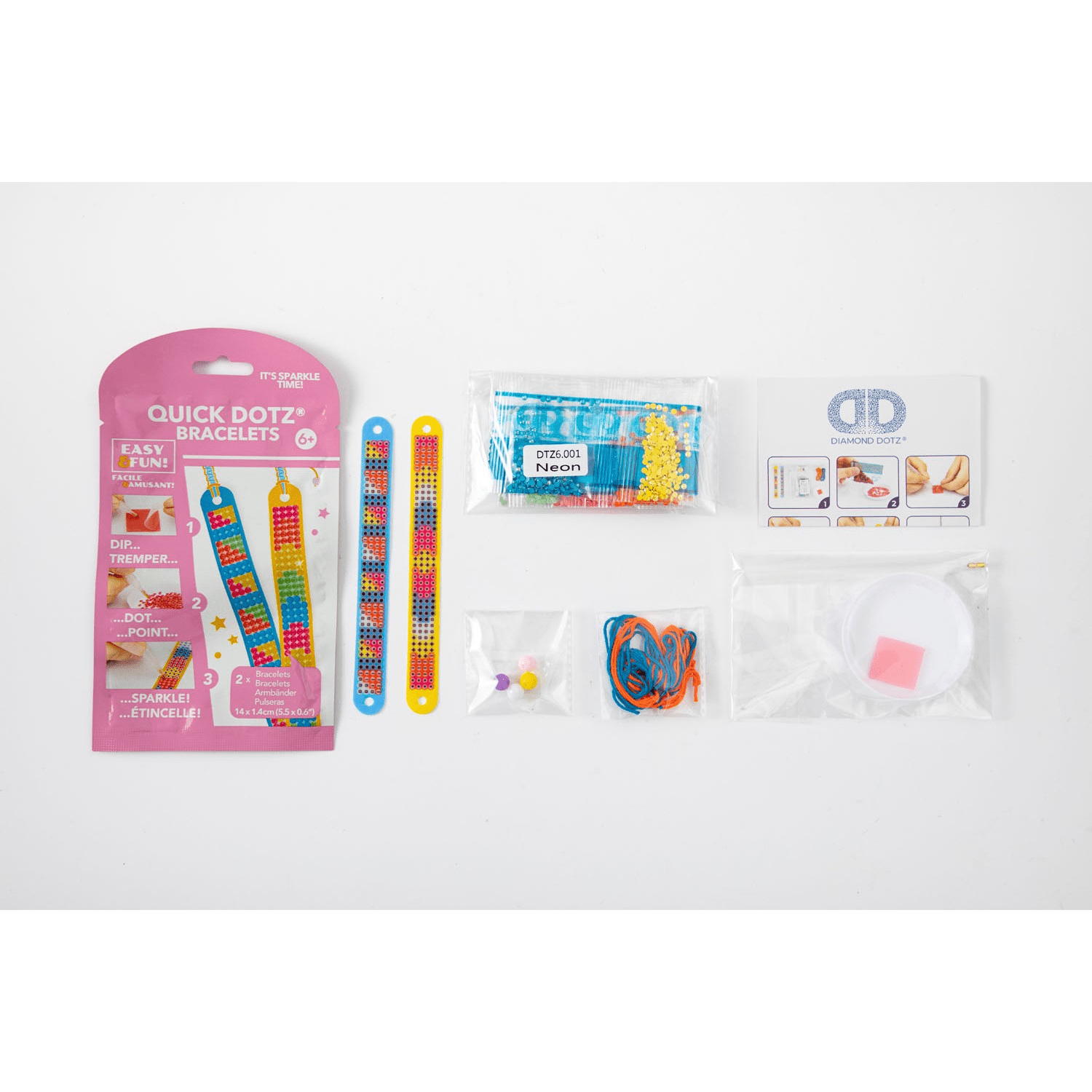 Set DIY creativ - bratari Neon, pictura cu diamante - Diamond Dotz® - Publisol.ro