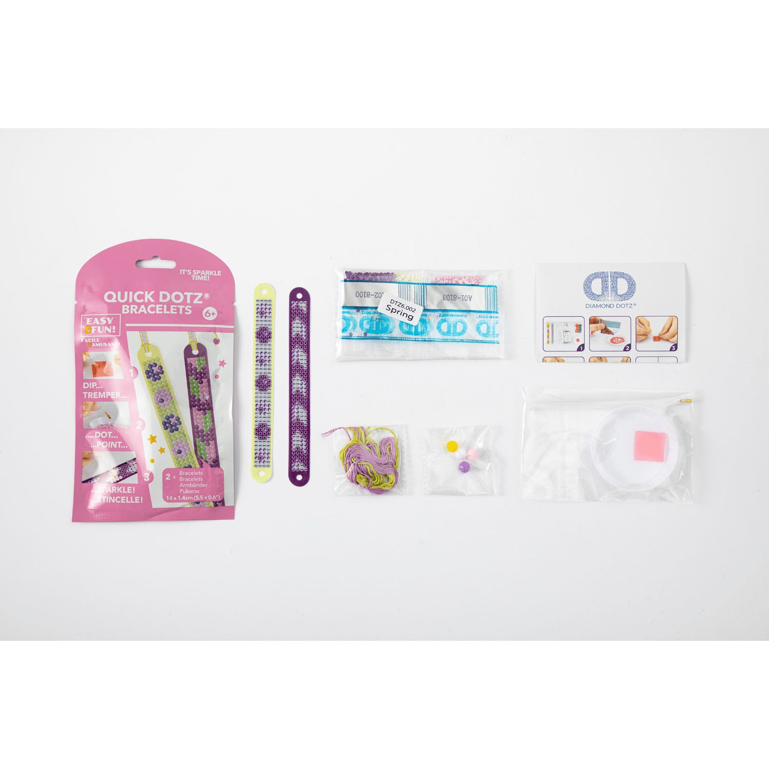 Set DIY creativ - bratari Spring, pictura cu diamante - Diamond Dotz® - Publisol.ro
