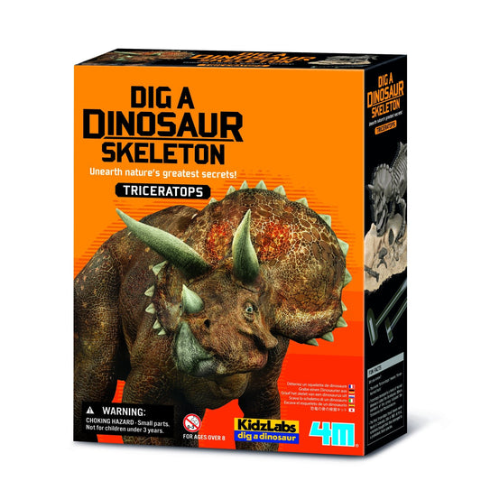 Set educativ Sapa si descopera Dinozauri - Triceratops - 4M - Publisol.ro