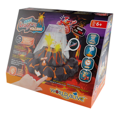 Set educativ STEM - AQUA DRAGONS   Habitat VULCAN cu lava - acvariu cu LED si Aqua Dragons rosii - Aqua Dragons