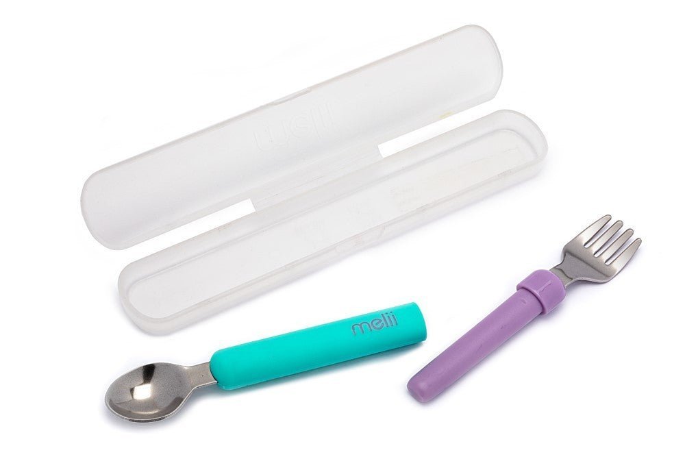 Set lingurita - furculita, blue&purple, Melii - Publisol.ro