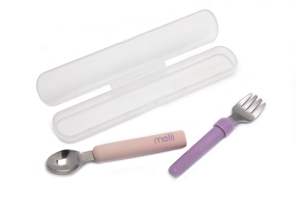 Set lingurita - furculita, pink&purple, Melii - Publisol.ro