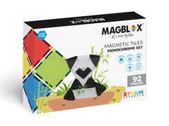 Set magnetic Magblox - 92 piese magnetice de constructie Monocrom AlbNegru - Magblox