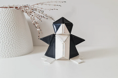 Set magnetic Magblox - 92 piese magnetice de constructie Monocrom AlbNegru - Magblox