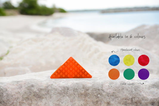 Set magnetic Magbrix 12 piese triunghi drept - compatibil cu caramizi de constructie tip Lego - Magblox