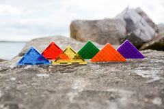 Set magnetic Magbrix 12 piese triunghi drept - compatibil cu caramizi de constructie tip Lego - Magblox
