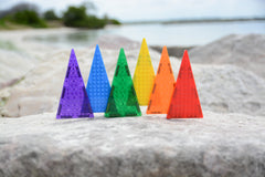 Set magnetic Magbrix 12 piese triunghi isoscel - compatibil cu caramizi de constructie tip Lego - Magblox