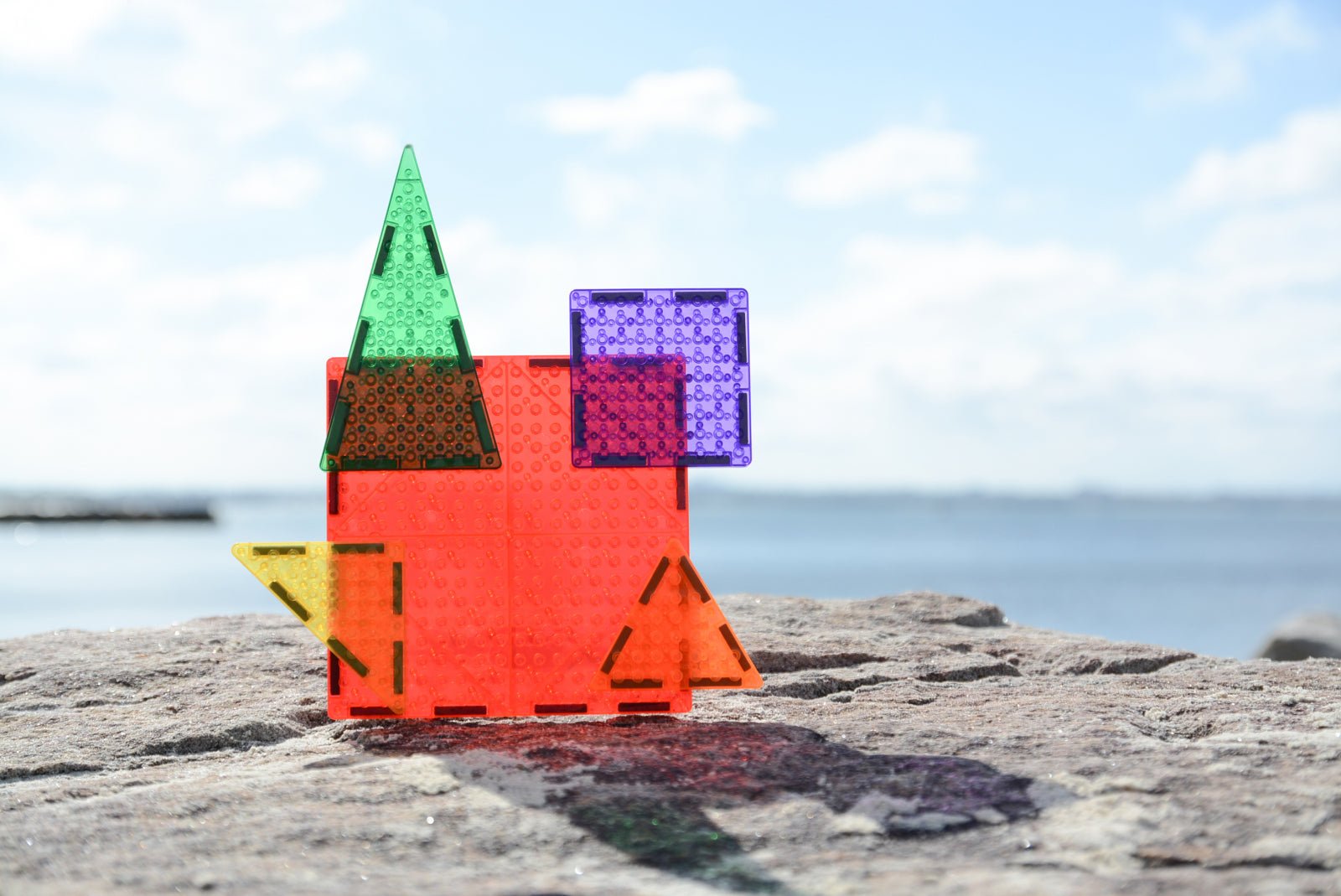 Set magnetic Magbrix 6 piese patrate mari - compatibil cu caramizi de constructie tip Lego - Magblox - Publisol.ro